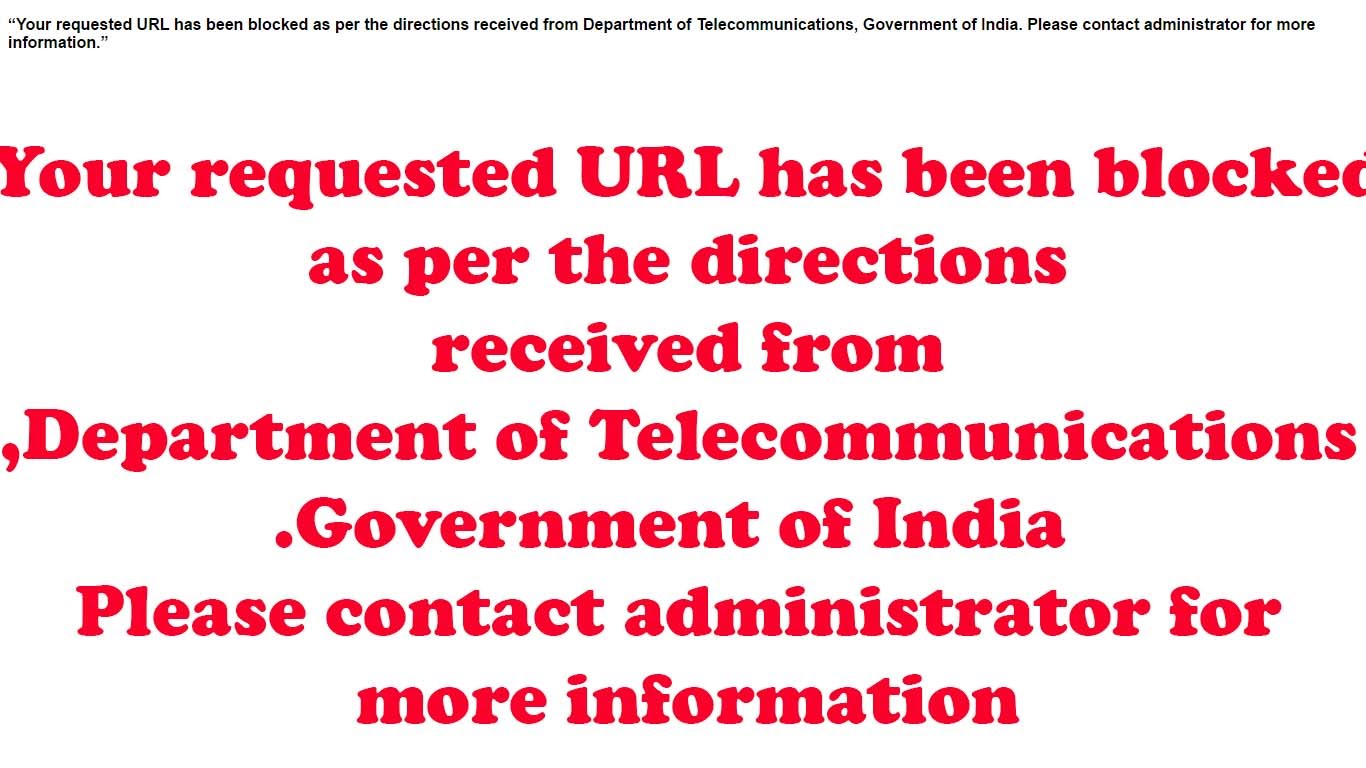 url blocked in India